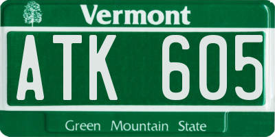 VT license plate ATK605