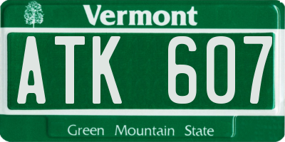 VT license plate ATK607