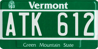 VT license plate ATK612