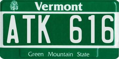 VT license plate ATK616