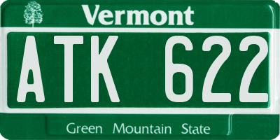 VT license plate ATK622