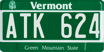 VT license plate ATK624