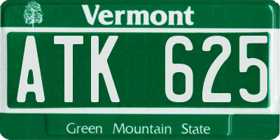 VT license plate ATK625