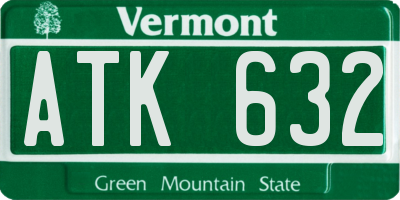 VT license plate ATK632