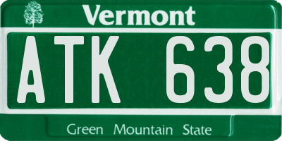 VT license plate ATK638