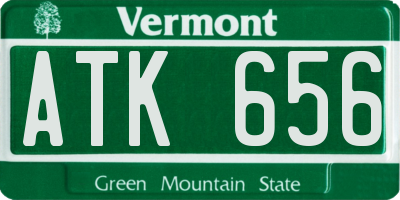 VT license plate ATK656