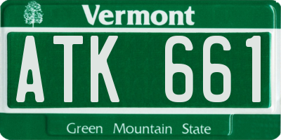 VT license plate ATK661