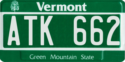 VT license plate ATK662