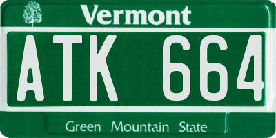 VT license plate ATK664