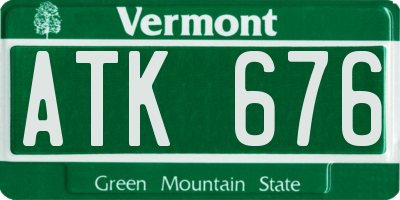 VT license plate ATK676