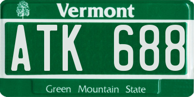 VT license plate ATK688