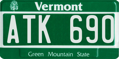 VT license plate ATK690