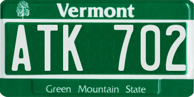 VT license plate ATK702