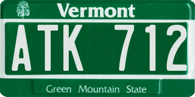 VT license plate ATK712