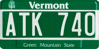 VT license plate ATK740