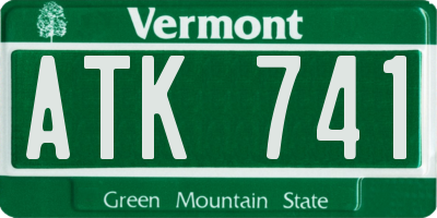 VT license plate ATK741