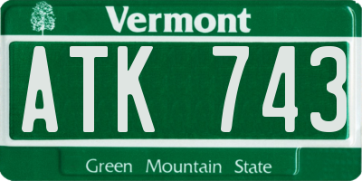 VT license plate ATK743