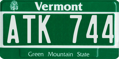 VT license plate ATK744