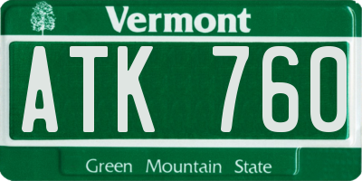 VT license plate ATK760