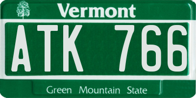 VT license plate ATK766