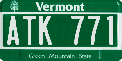 VT license plate ATK771