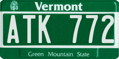 VT license plate ATK772
