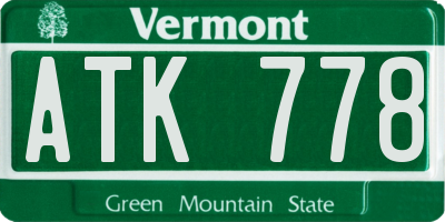 VT license plate ATK778