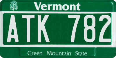 VT license plate ATK782