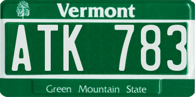 VT license plate ATK783