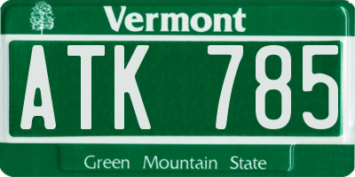 VT license plate ATK785