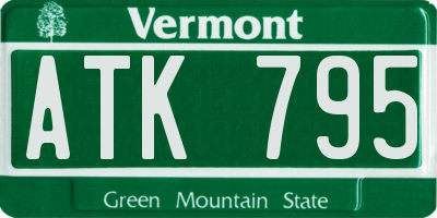 VT license plate ATK795