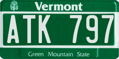 VT license plate ATK797
