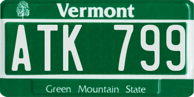 VT license plate ATK799