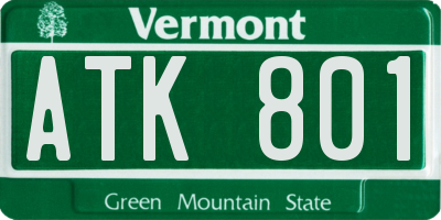 VT license plate ATK801