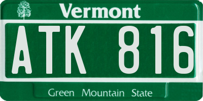VT license plate ATK816