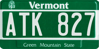 VT license plate ATK827
