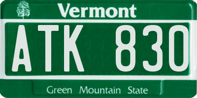 VT license plate ATK830