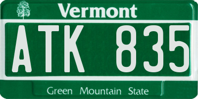 VT license plate ATK835