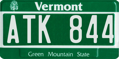 VT license plate ATK844