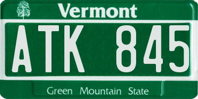 VT license plate ATK845
