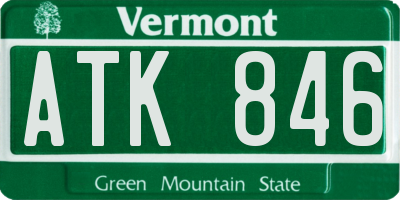 VT license plate ATK846