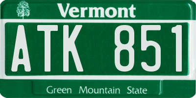 VT license plate ATK851
