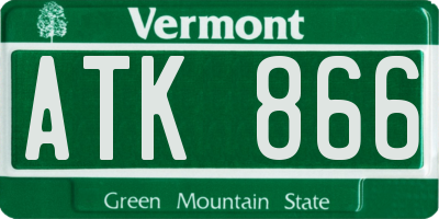 VT license plate ATK866