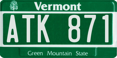 VT license plate ATK871