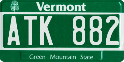 VT license plate ATK882
