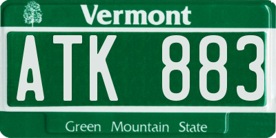 VT license plate ATK883