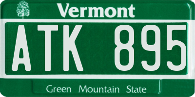 VT license plate ATK895