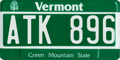 VT license plate ATK896