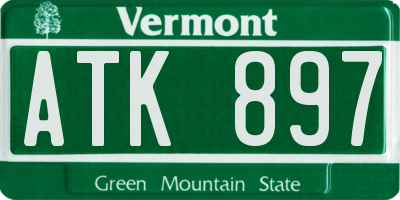 VT license plate ATK897
