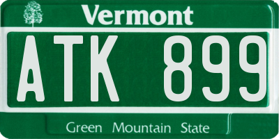 VT license plate ATK899